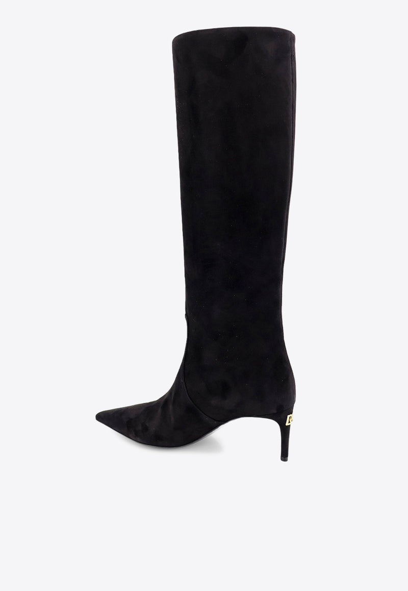 Dolce 
Gabbana Cuissards 70 Knee-High Suede Boots Black CU1139A6807_80999