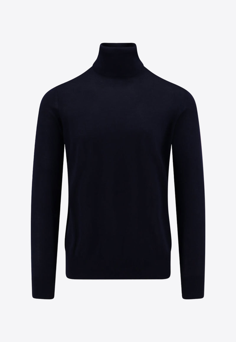 Loro Piana Turtleneck Wool Sweater Navy FAL3612_WA31