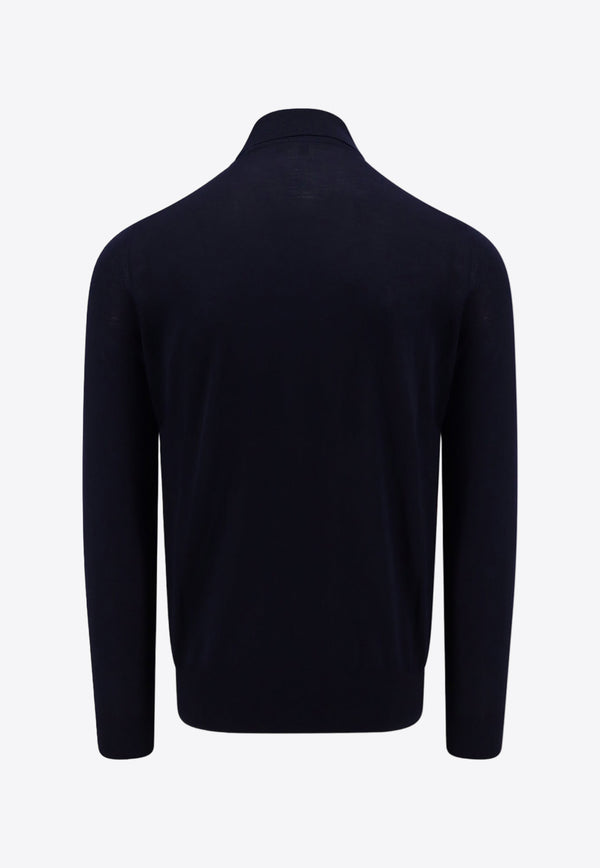 Loro Piana Turtleneck Wool Sweater Navy FAL3612_WA31