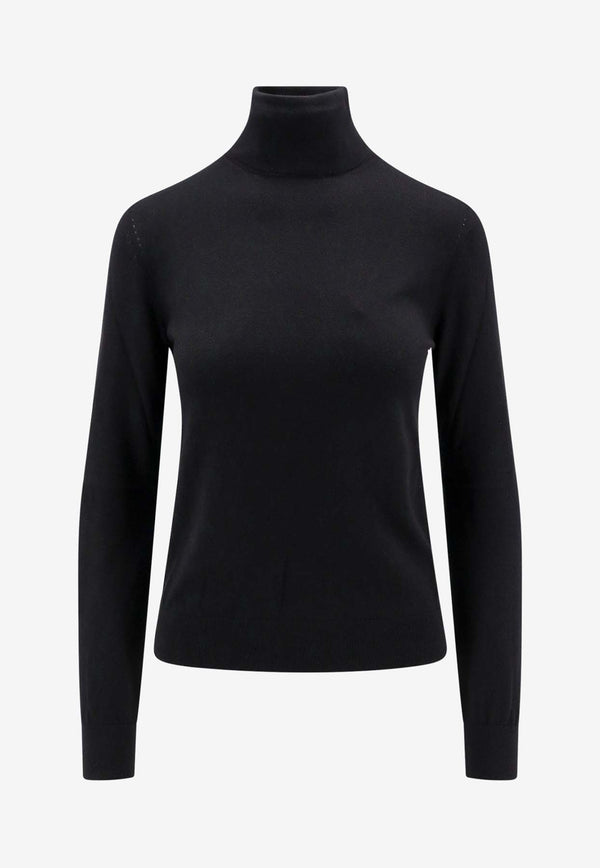 Loro Piana Neo Piuma Cashmere Turtleneck Sweater Black FAM9382_8000