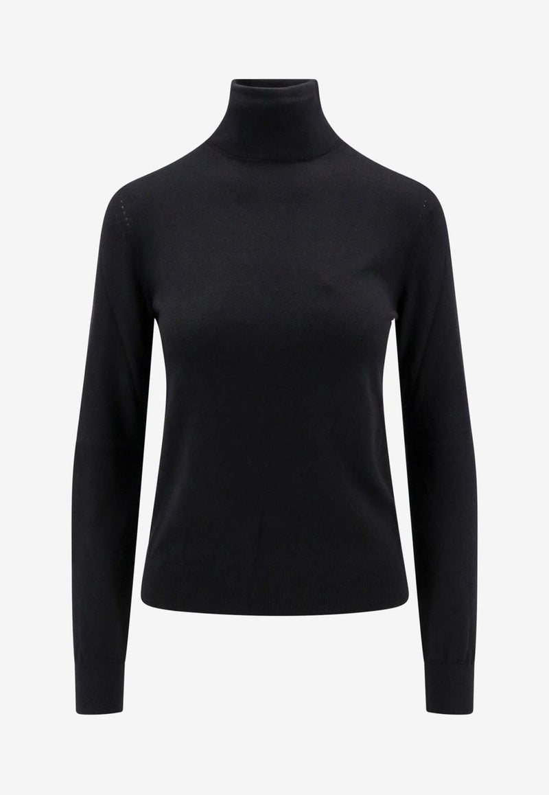 Loro Piana Neo Piuma Cashmere Turtleneck Sweater Black FAM9382_8000