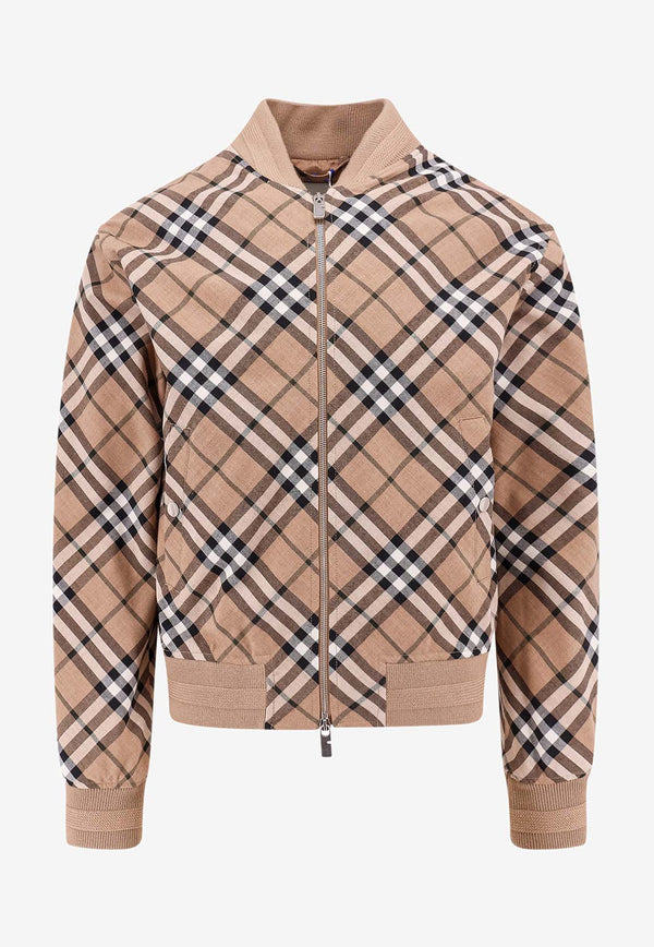 Burberry Signature Check Harrington Bomber Jacket Beige 8092963_C1202