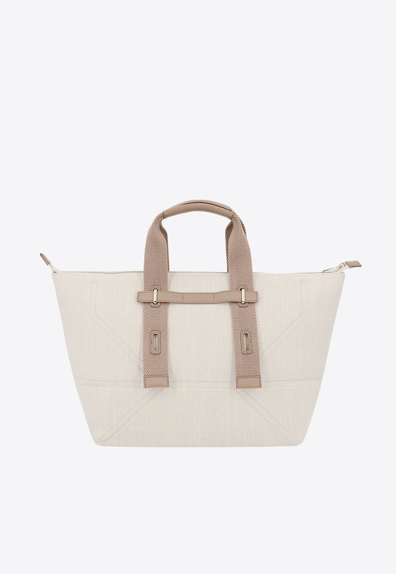 Furla Giove Canvas Tote Bag White WB01198BX3015_GREIGE