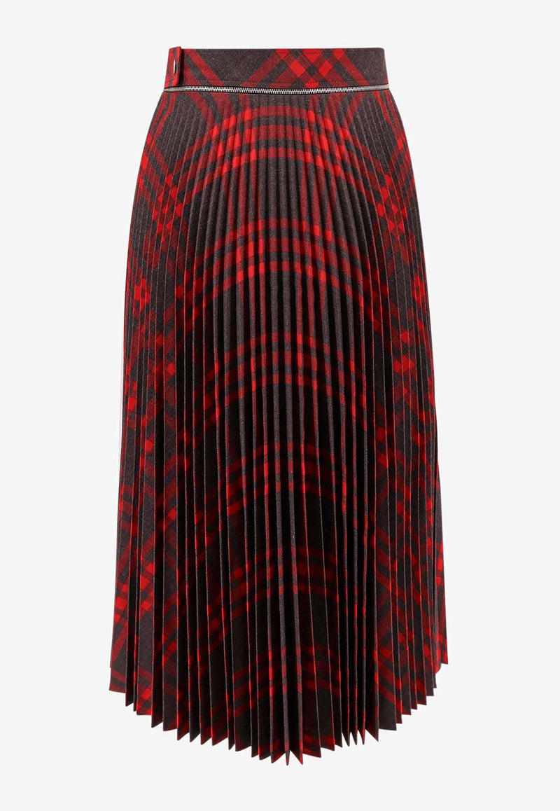 Burberry Signature Check Plisse Midi Skirt Multicolor 8093004_C1205