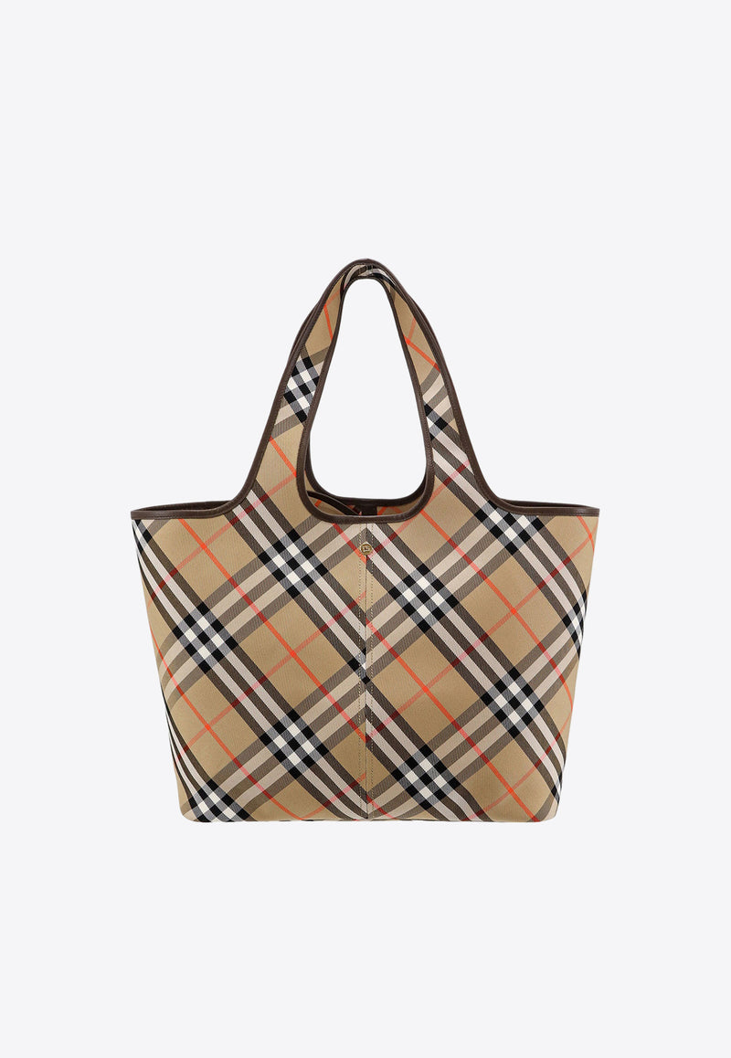 Burberry Medium Check Tote Bag Beige 8093976_B9368