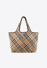 Burberry Medium Check Tote Bag Beige 8093976_B9368