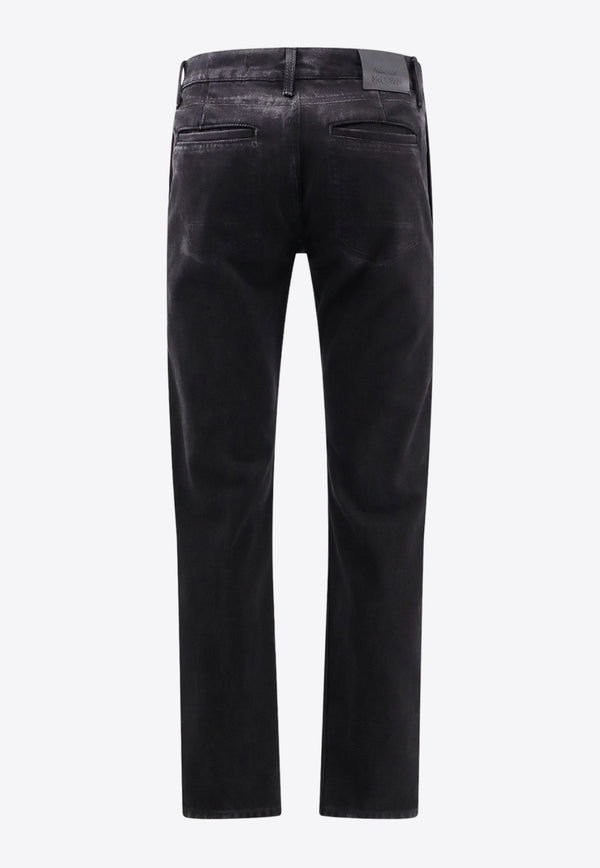 Alexander McQueen Ghostwash Straight-Leg Jeans Black 794090QTABK_1000