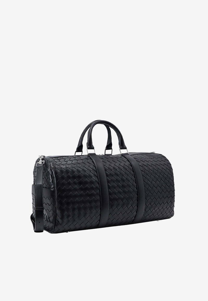 Bottega Veneta Intrecciato Leather Cabin Duffel Bag Black 795287V2HL1_8803