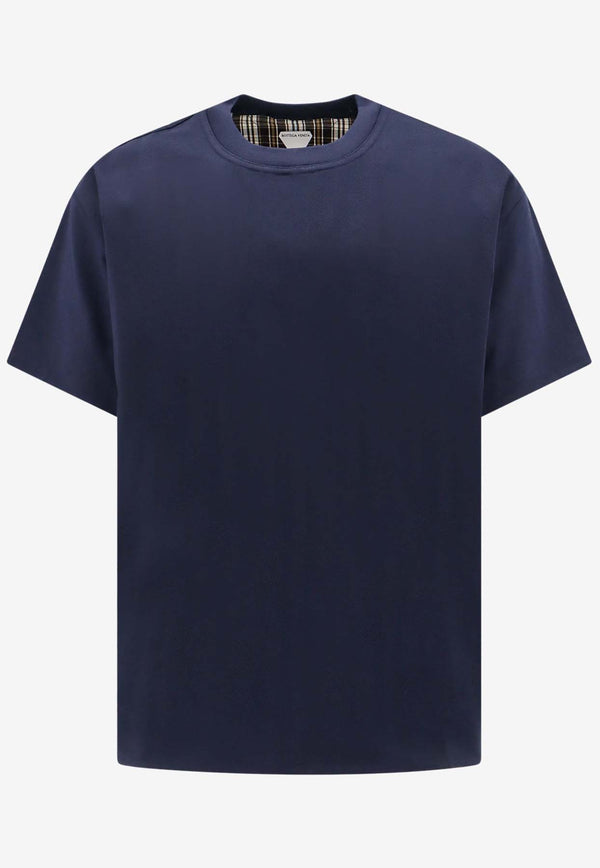 Bottega Veneta Double-Layer Crewneck T-shirt Blue 754683V4KV0_4120