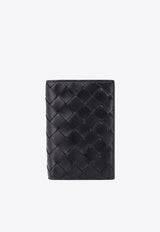 Bottega Veneta Intrecciato Leather Passport Holder Black 749954VCPP2_8425