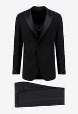 Giorgio Armani Single-Breasted Wool Tuxedo Suit Black 2CGAS01MT00FM_UC99