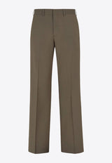 Fendi Straight-Leg Tailored Wool Pants Green FB0961ASCH_F03NT