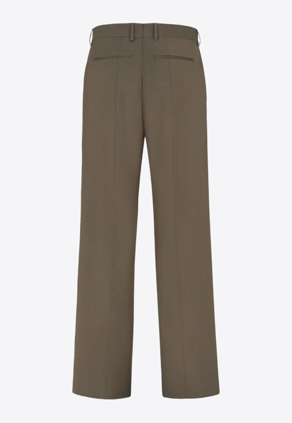 Fendi Straight-Leg Tailored Wool Pants Green FB0961ASCH_F03NT