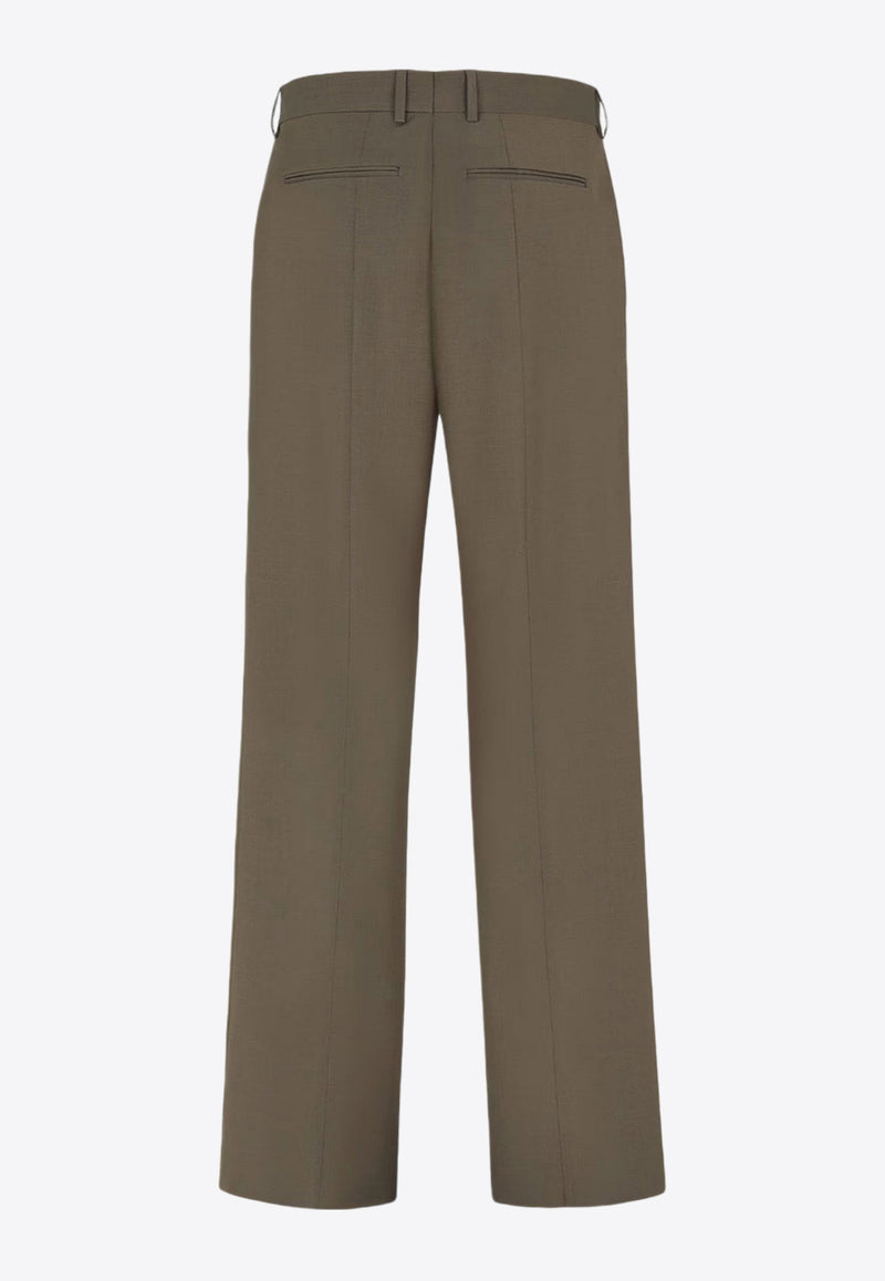 Fendi Straight-Leg Tailored Wool Pants Green FB0961ASCH_F03NT