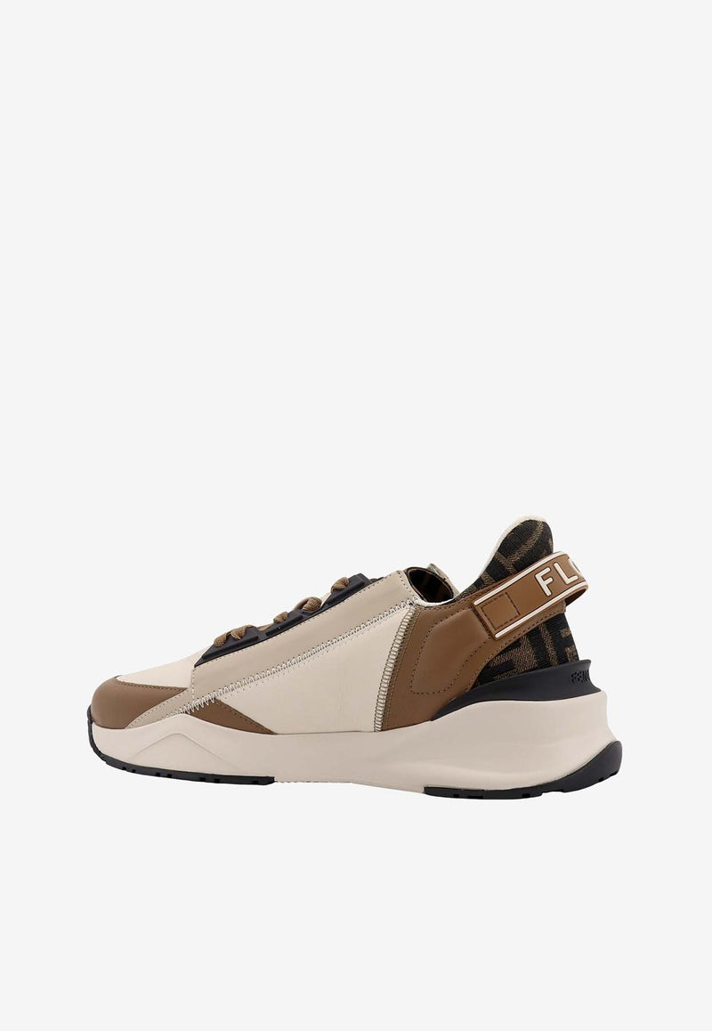 Fendi Flow Leather Low-Top Sneakers Brown 7E1392AJZH_F1PXJ