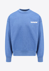 Barrow Logo Print Crewneck Sweatshirt Blue F4BWUASW133_BW026