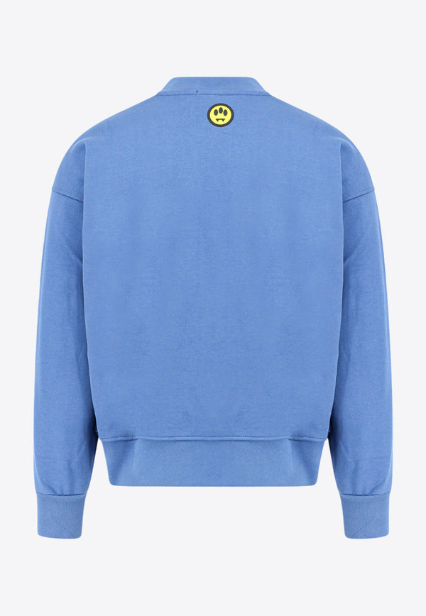 Barrow Logo Print Crewneck Sweatshirt Blue F4BWUASW133_BW026