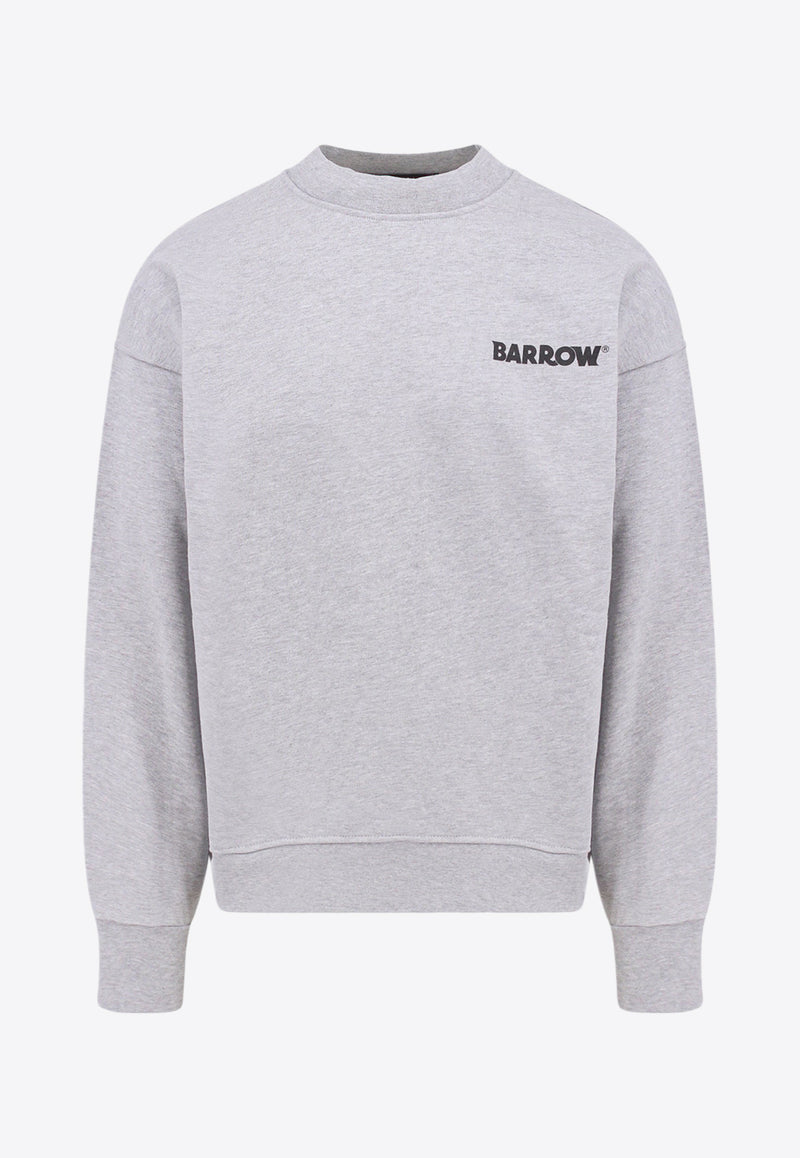 Barrow Logo Print Crewneck Sweatshirt Gray F4BWUASW133_107