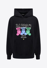 Barrow Bear and Logo Print Hooded Sweatshirt Black F4BWUAHS041_110