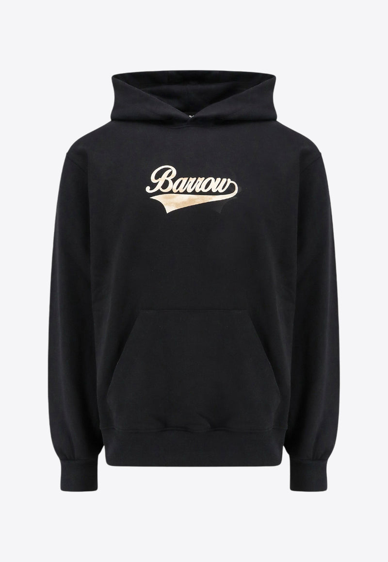 Barrow Bear Logo Hooded Sweatshirt Black F4BWUAHS088_110