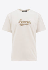 Barrow Bear Logo Crewneck T-shirt White F4BWUATH073_002