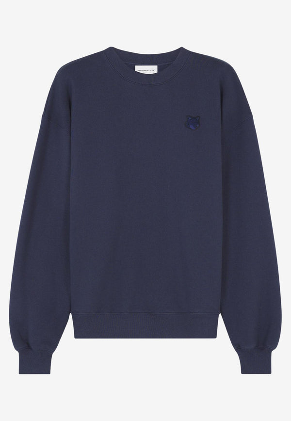 Maison Kitsuné Fox Head Patch Sweatshirt Blue MW00315KM0307_P476