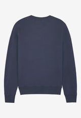 Maison Kitsuné Fox Patch Crewneck Sweatshirt Blue LM00303KM0001_P476