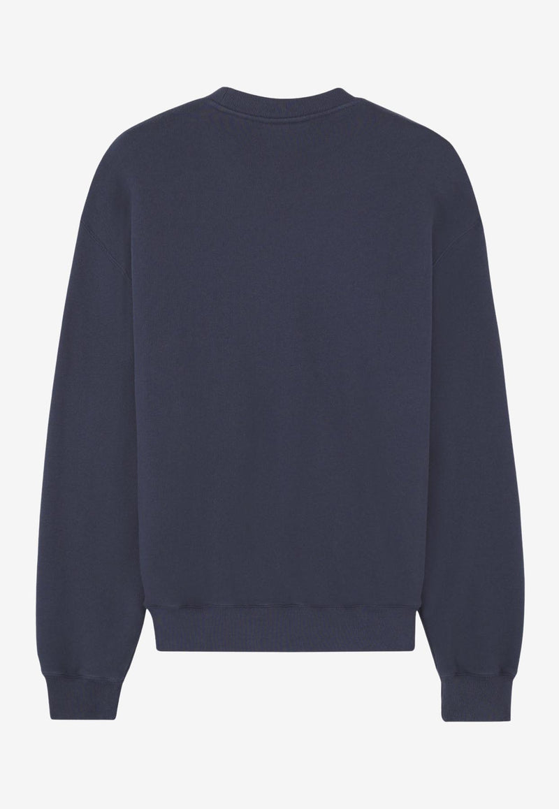 Maison Kitsuné Fox Head Patch Sweater Blue MM00316KM0307_P476