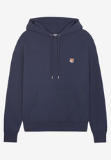 Maison Kitsuné Fox Head Patch Hooded Sweatshirt Navy LM00702KM0001_P476