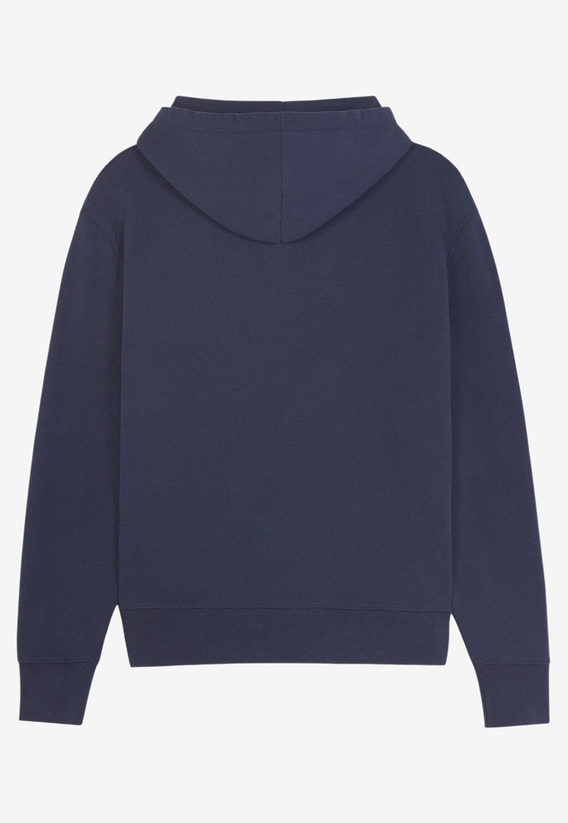 Maison Kitsuné Fox Head Patch Hooded Sweatshirt Navy LM00702KM0001_P476