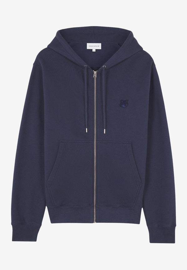 Maison Kitsuné Fox Head Patch Zip-Up Hoodie Blue MM00714KM0307_P476