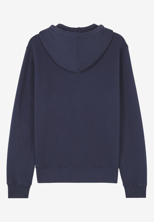 Maison Kitsuné Fox Head Patch Zip-Up Hoodie Blue MM00714KM0307_P476