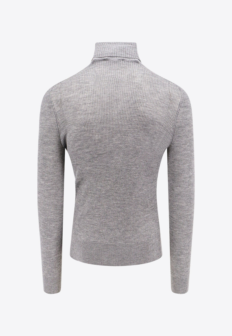 Tom Ford High-Neck Wool Blend Sweater Gray KRL027YMW059_IG164