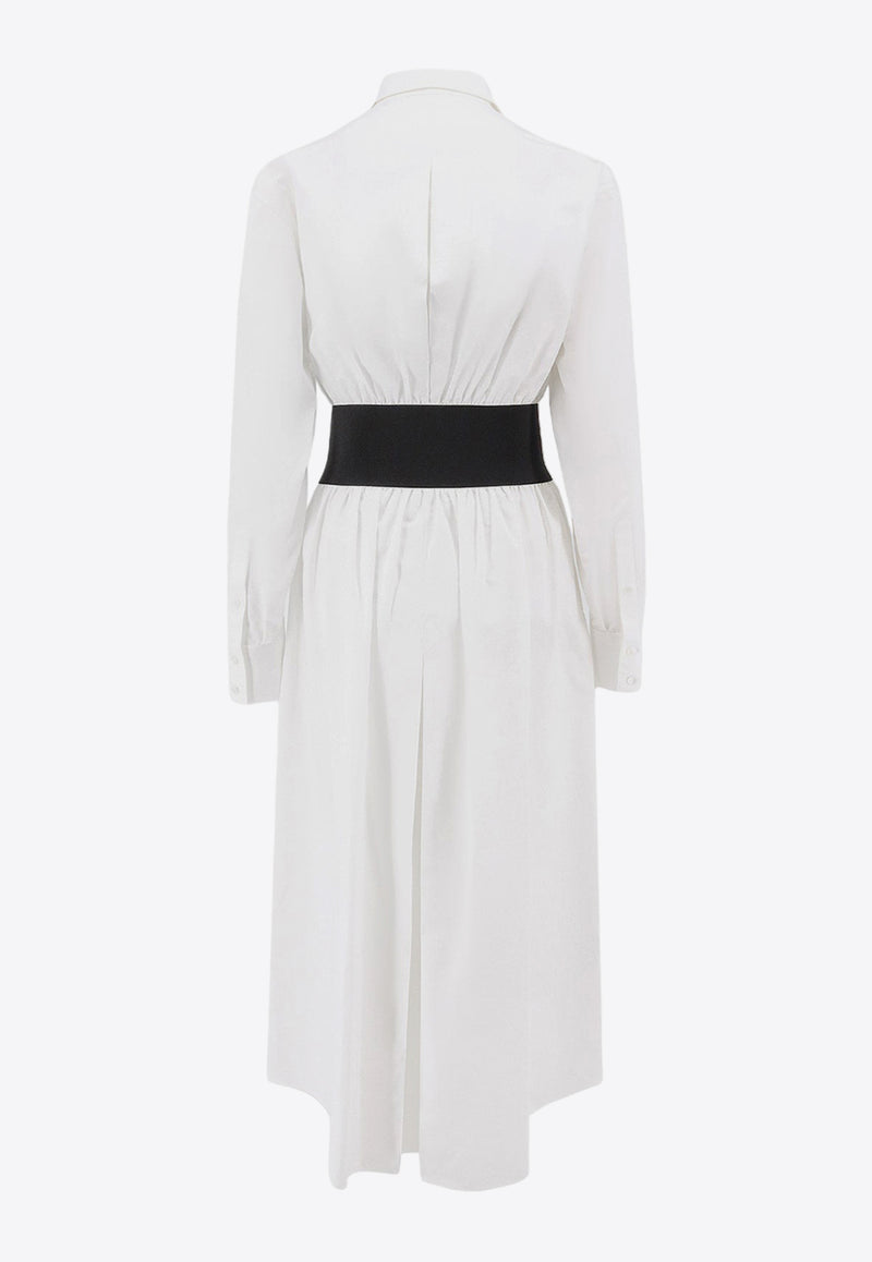 Alaïa Belted Midi Shirt Dress White AA9R13426T611_000