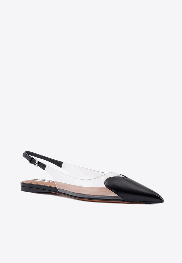 Alaïa Le Cœur Slingback Flats Black AA3E047CK150_999