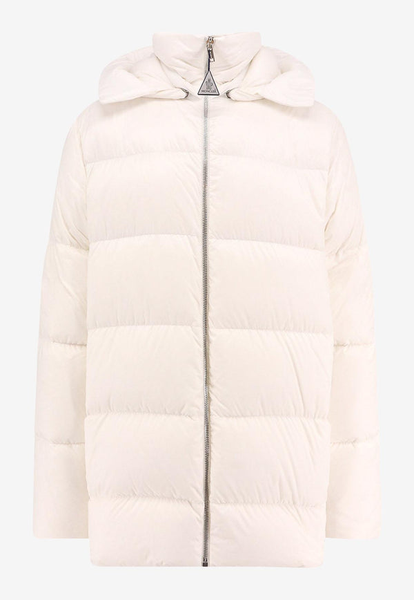 Moncler + Rick Owens Cyclopic Zip-Up Down Jacket White MU02D1C02_041