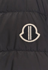 Moncler + Rick Owens Logo Patch V-neck Down Jacket Black MU02D2F01_999