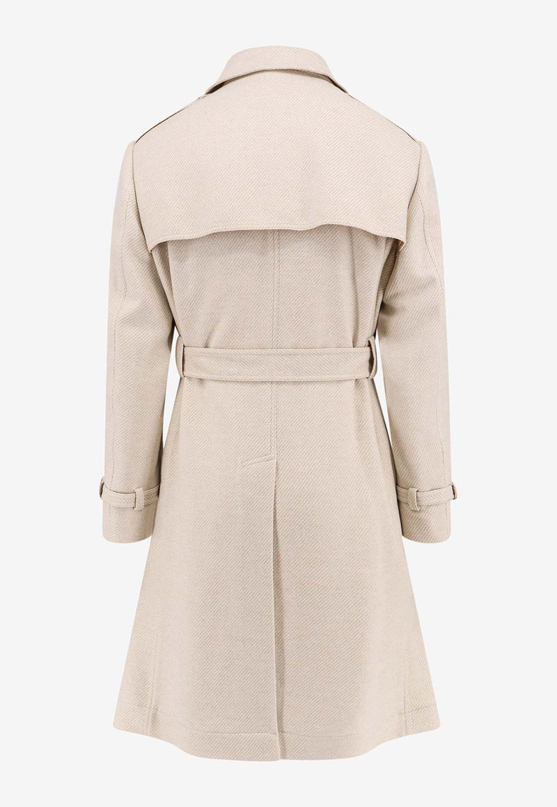 Brunello Cucinelli Double-Breasted Belted Trench Coat Beige MY4429140_CCO74