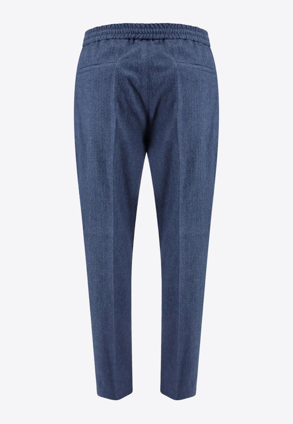 Brunello Cucinelli Straight-Leg Drawstring Pants Blue ME264E1710_C3301