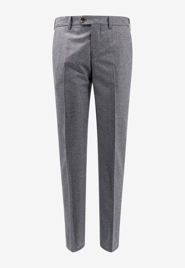 Brunello Cucinelli Straight-Leg Tailored Wool Pants Gray ME226I1770_C003