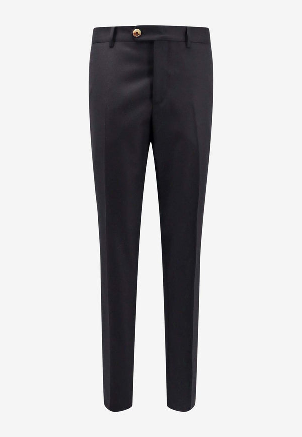 Brunello Cucinelli Straight-Leg Tailored Wool Pants Black ME226I1770_C5730