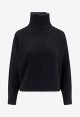 Brunello Cucinelli Wool-Blend Turtleneck Sweater Black M16129313_C101