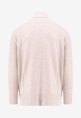 Brunello Cucinelli Turtleneck Embroidered Logo Sweater Cream M16709403_C9610