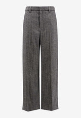 Brunello Cucinelli Wool Herringbone Tailored Pants Black MB127P8724_C301