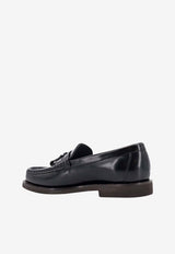 Brunello Cucinelli Leather Penny Loafers with Monili Tassels Black MZVNG2739_C101