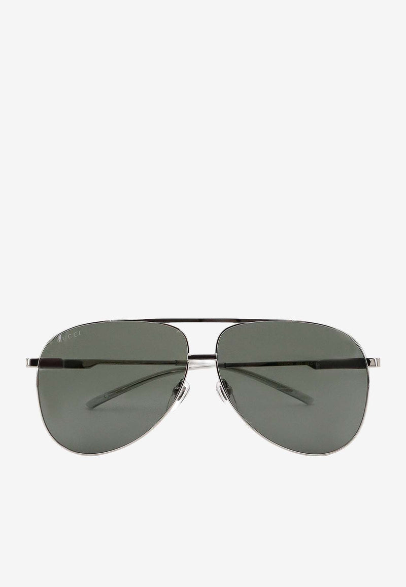 Gucci Web Stripes Aviator Sunglasses  Gray 797511I3330_8112