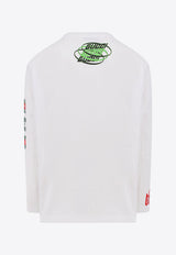 Gucci Logo Print Long-Sleeved T-shirt White 784364XJGRB_9074