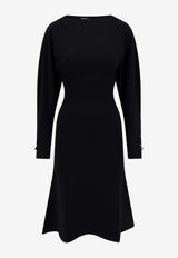 Philosophy Di Lorenzo Serafini Wool-Blend Midi Dress Black 04865704_0555