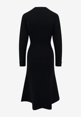 Philosophy Di Lorenzo Serafini Wool-Blend Midi Dress Black 04865704_0555