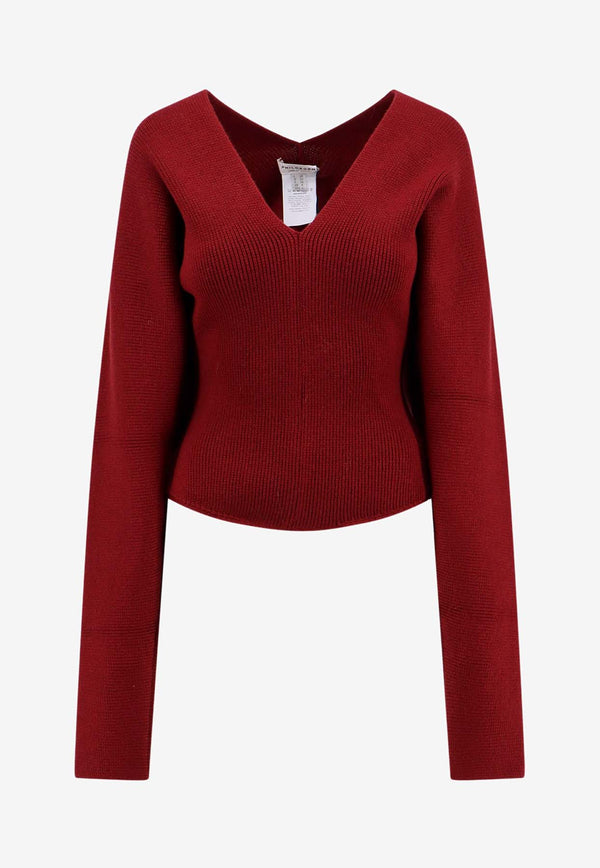 Philosophy Di Lorenzo Serafini V-neck Wool Sweater Red 09315703_0142